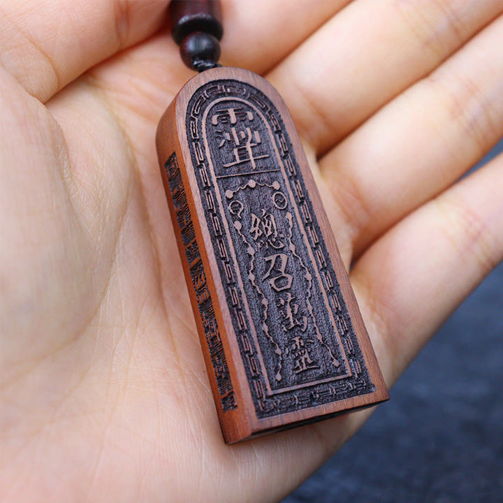 Buddha Stones雷に打たれたナツメの木 道教 五雷 幸運 守護 ネックレス ペンダント