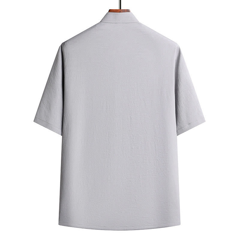 Buddha Stonesフーキャラクター唐装漢服伝統制服半袖トップスパンツ衣類メンズセット - image 7