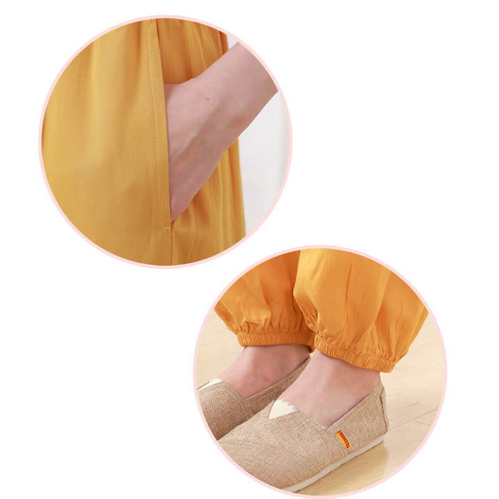 Buddha Stones 2点セット 半袖Tシャツ パンツ 瞑想 禅 太極拳 コットンリネン ユニセックスセット - image 9