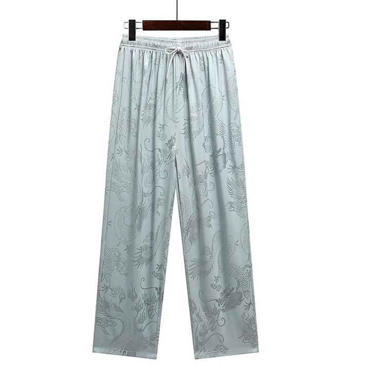 Buddha Stones龍柄唐装漢服伝統制服半袖トップスパンツ服装メンズセット - image 7