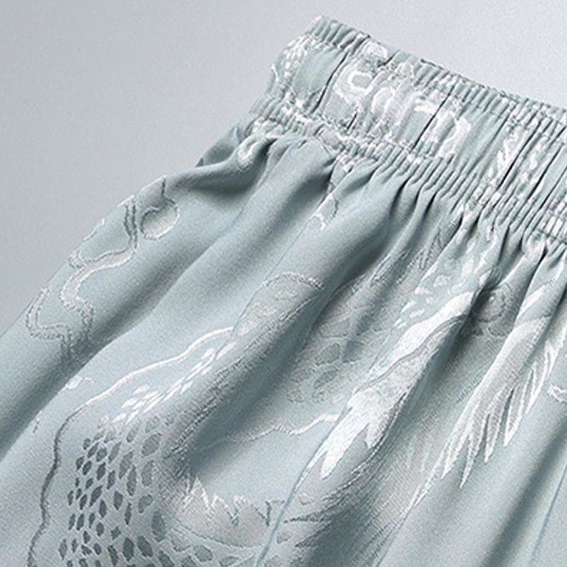 Buddha Stones龍柄唐装漢服伝統制服半袖トップスパンツ服装メンズセット - image 9