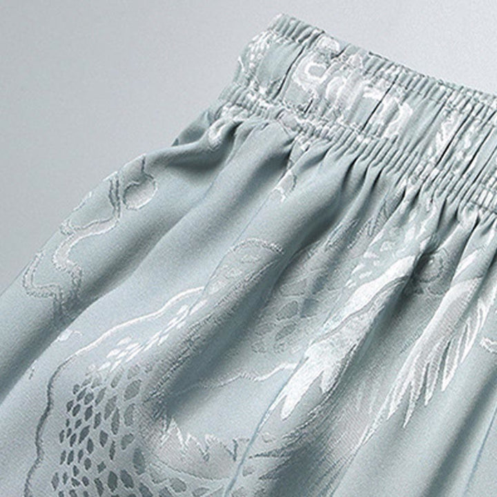 Buddha Stones龍柄唐装漢服伝統制服半袖トップスパンツ服装メンズセット - image 9