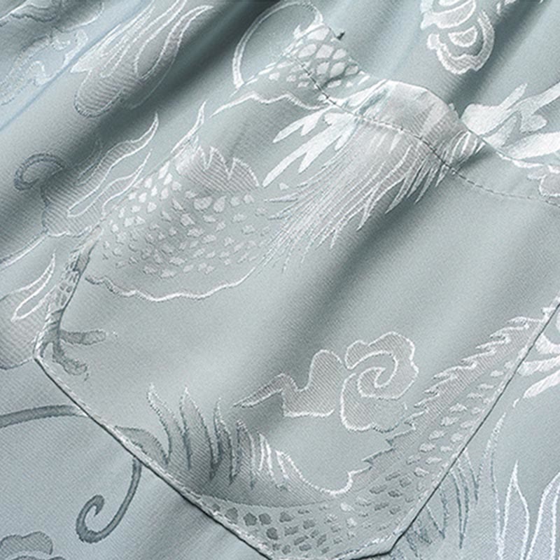 Buddha Stones龍柄唐装漢服伝統制服半袖トップスパンツ服装メンズセット - image 10