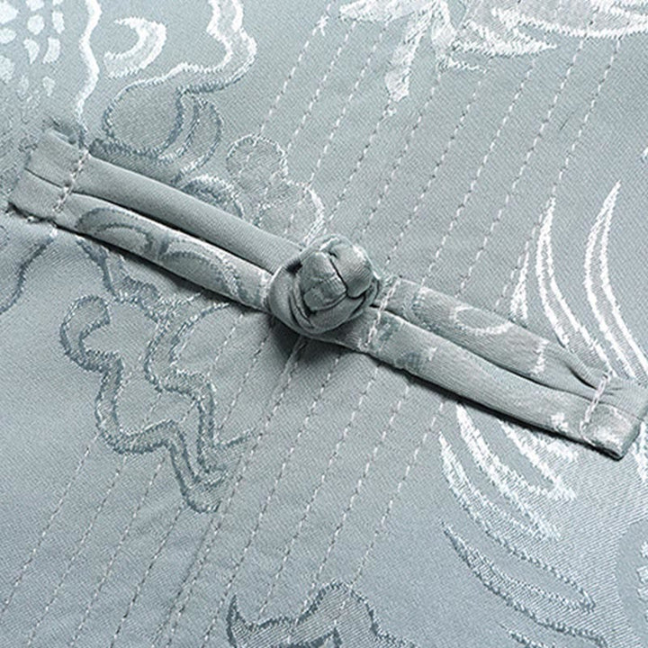 Buddha Stones龍柄唐装漢服伝統制服半袖トップスパンツ服装メンズセット - image 4