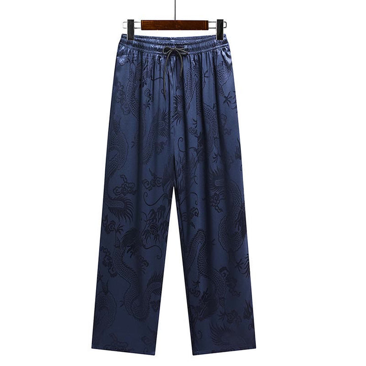Buddha Stones龍柄唐装漢服伝統制服半袖トップスパンツ服装メンズセット - image 23