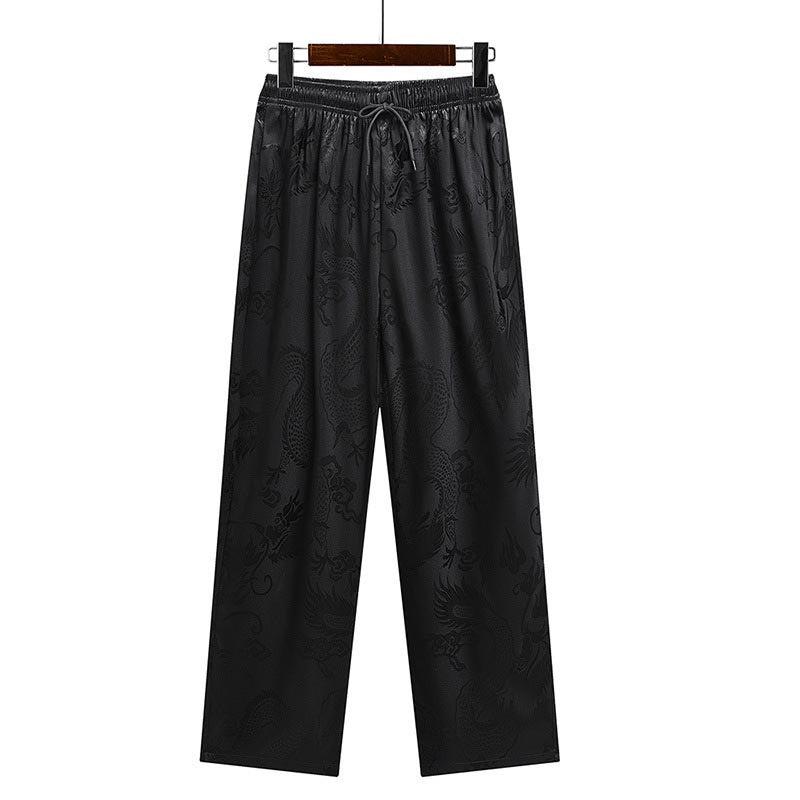 Buddha Stones龍柄唐装漢服伝統制服半袖トップスパンツ服装メンズセット - image 27