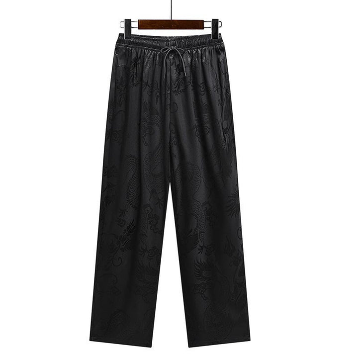 Buddha Stones龍柄唐装漢服伝統制服半袖トップスパンツ服装メンズセット - image 27