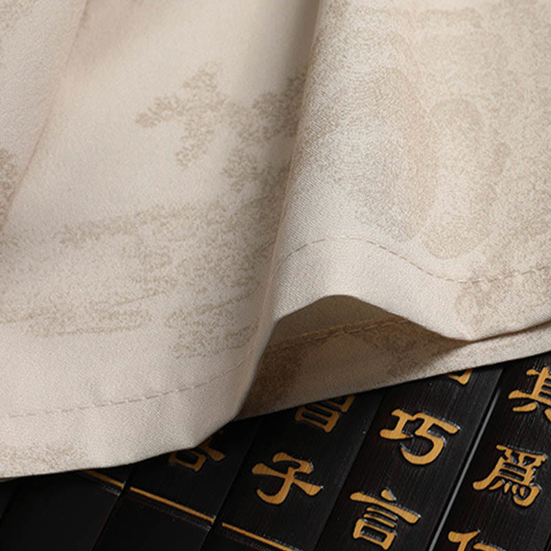 Buddha Stones、山、木​​々、唐装、漢服、伝統制服、半袖、トップス、パンツ、衣類、メンズセット - image 9