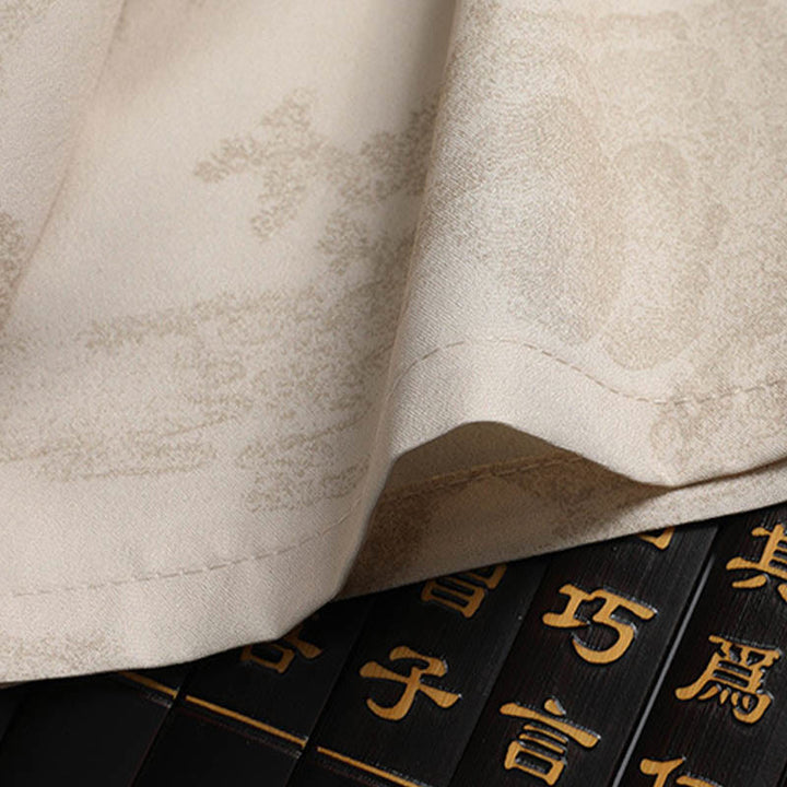 Buddha Stones、山、木​​々、唐装、漢服、伝統制服、半袖、トップス、パンツ、衣類、メンズセット - image 9