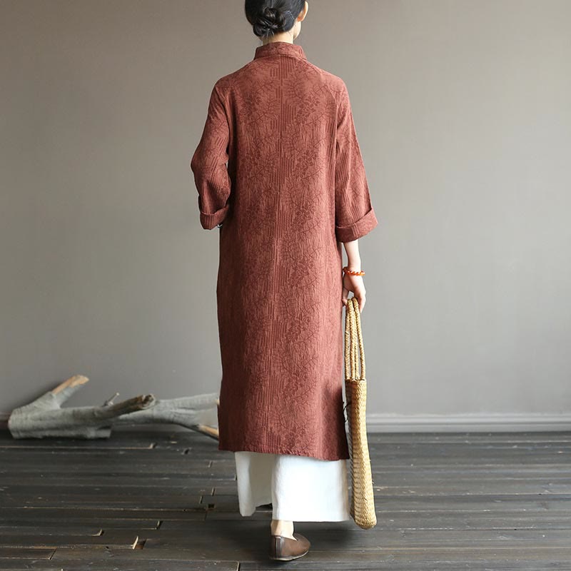 Buddha Stonesフラワージャカードミディドレス、長袖コットンリネンドレス、ワイドレッグパンツ（ポケット付き） - image 36