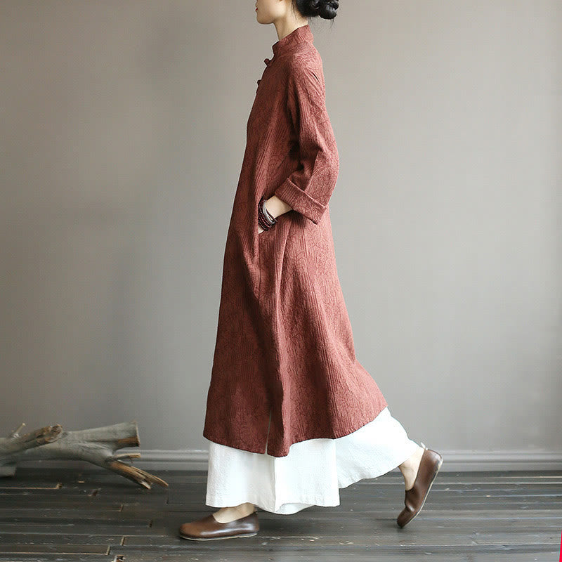 Buddha Stonesフラワージャカードミディドレス、長袖コットンリネンドレス、ワイドレッグパンツ（ポケット付き） - image 40