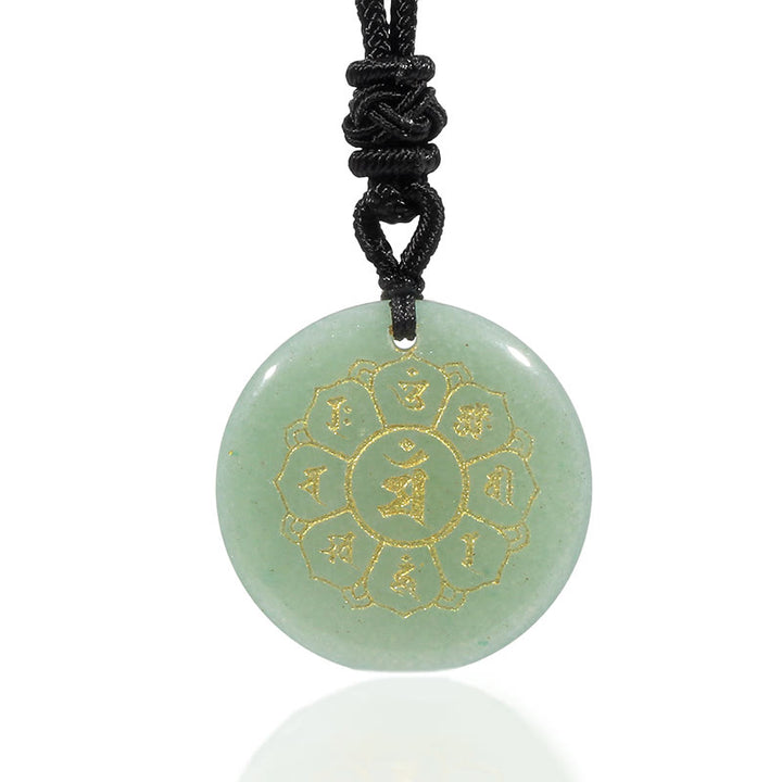 Buddha StonesOm Mani Padme Hum天然水晶各種 黒曜石 強さのネックレスペンダント