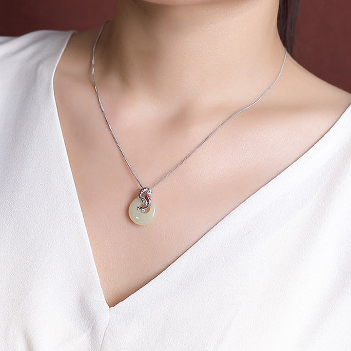 Buddha Stones925 スターリングシルバー 和田翡翠 平和バックル 鯉 幸運 ネックレス ペンダント