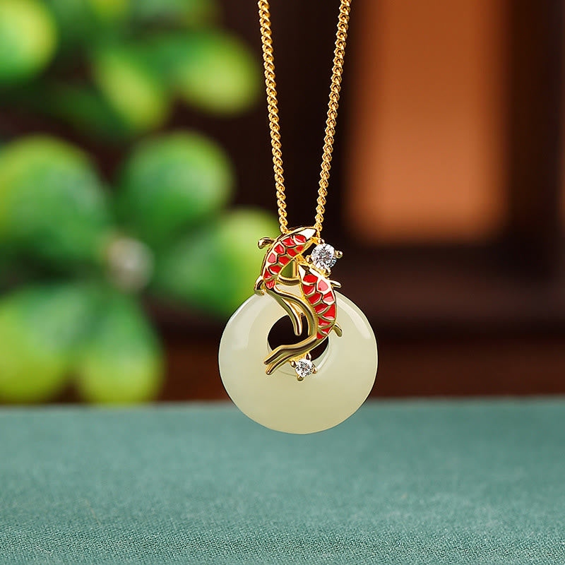 Buddha Stones925 スターリングシルバー 和田翡翠 平和バックル 鯉 幸運 ネックレス ペンダント