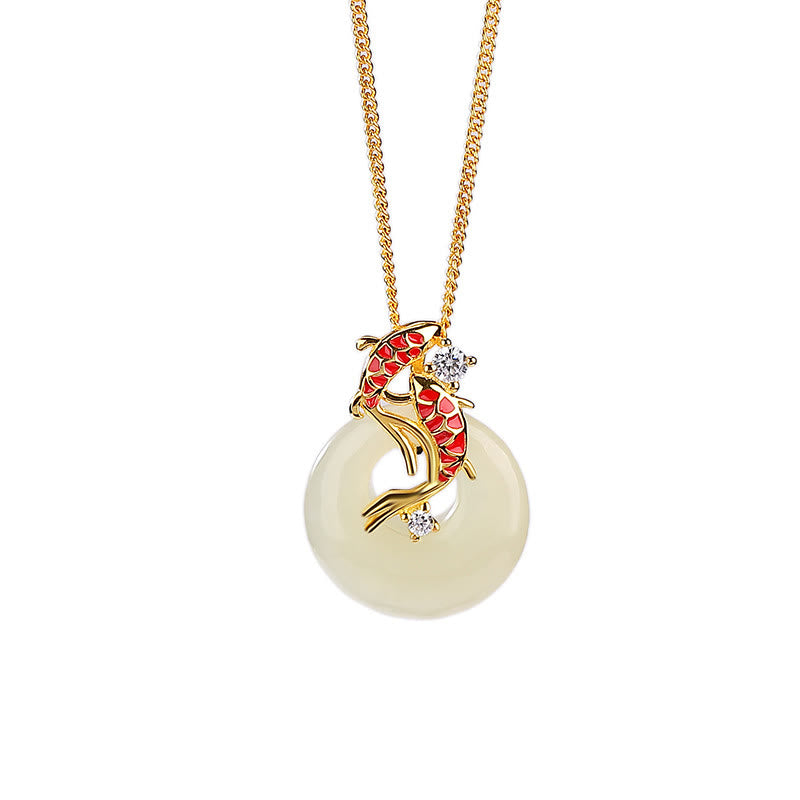 Buddha Stones925 スターリングシルバー 和田翡翠 平和バックル 鯉 幸運 ネックレス ペンダント