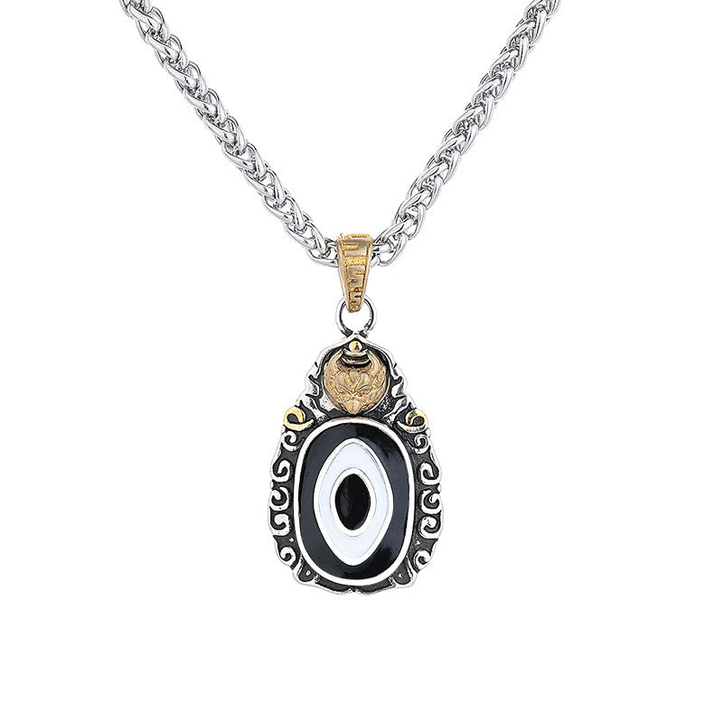 Buddha StonesチベットDziビーズガルーダ柄銅金属富ネックレスペンダント