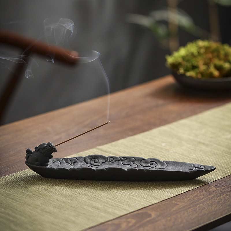 Buddha Stones吉兆雲PiXiu癒し 陶器 スティック 香炉 装飾