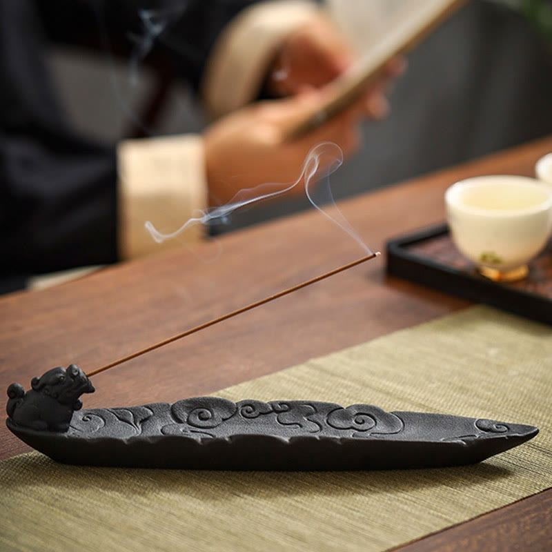 Buddha Stones吉兆雲PiXiu癒し 陶器 スティック 香炉 装飾