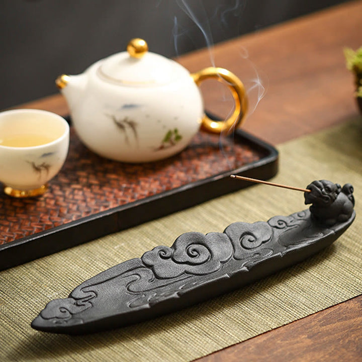 Buddha Stones吉兆雲PiXiu癒し 陶器 スティック 香炉 装飾