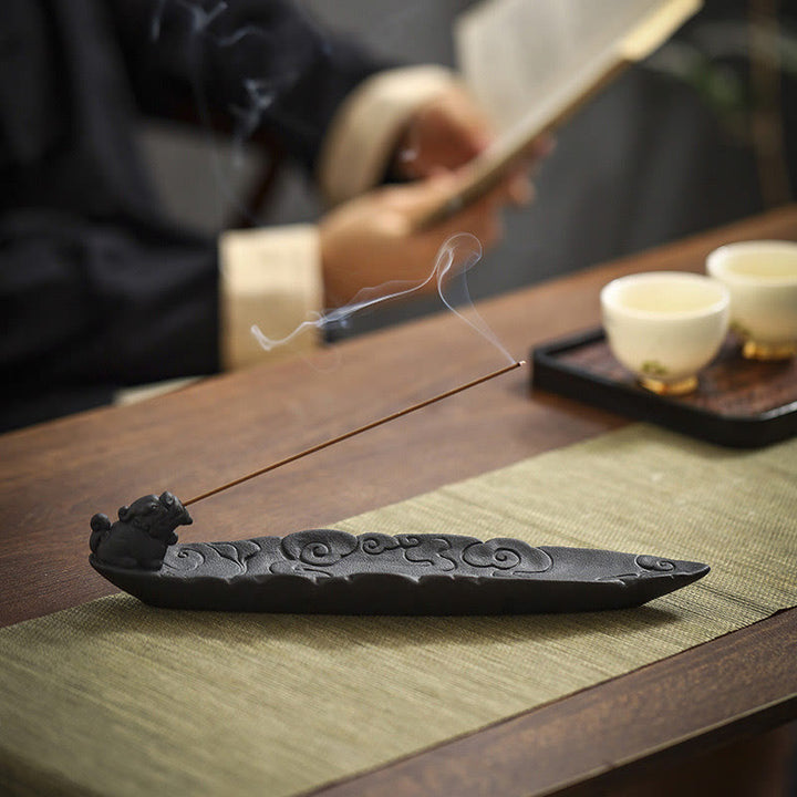 Buddha Stones吉兆雲PiXiu癒し 陶器 スティック 香炉 装飾