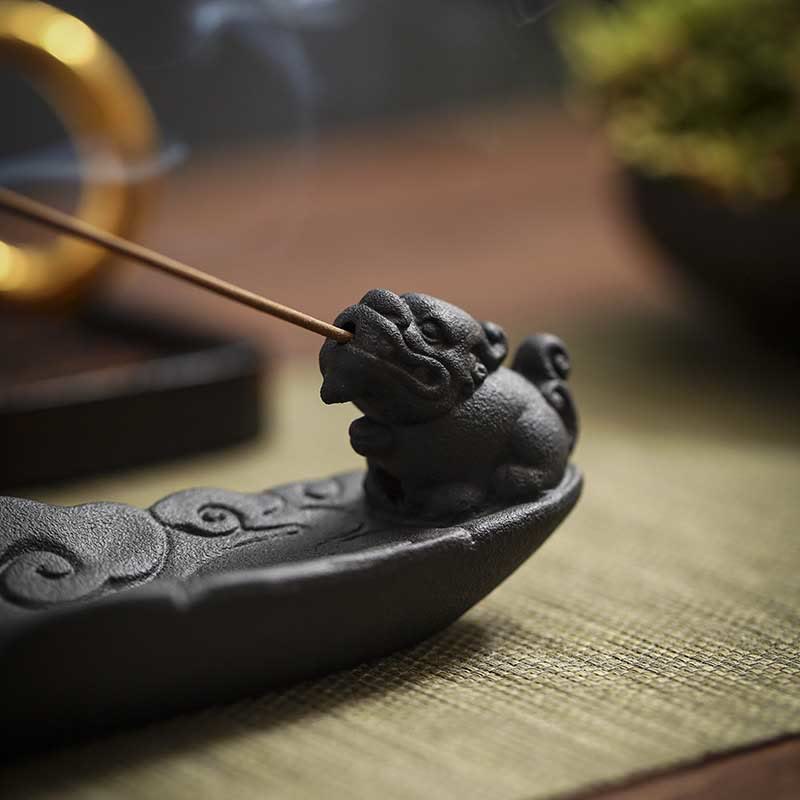 Buddha Stones吉兆雲PiXiu癒し 陶器 スティック 香炉 装飾