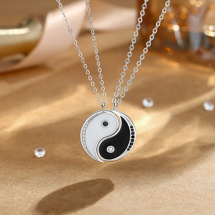 Buddha Stones925スターリングシルバー 陰陽シンボル ハーモニーネックレスペンダント