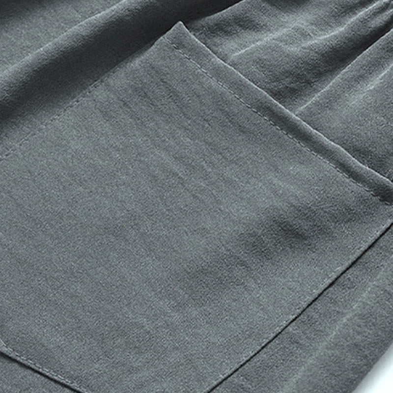 Buddha Stones龍風キャラクター唐装 伝統的半袖シャツ ワイドレッグパンツ 衣類 メンズセット - image 8