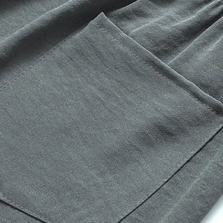 Buddha Stones龍風キャラクター唐装 伝統的半袖シャツ ワイドレッグパンツ 衣類 メンズセット - image 8