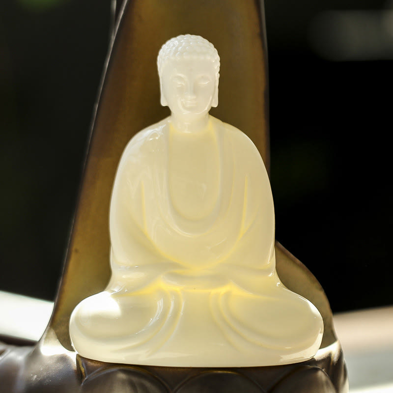 Buddha StonesLED仏手逆流煙噴水 癒しの陶器スティック香炉装飾
