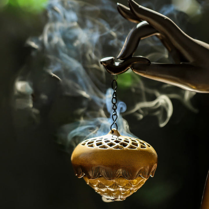 Buddha StonesLED仏手逆流煙噴水 癒しの陶器スティック香炉装飾