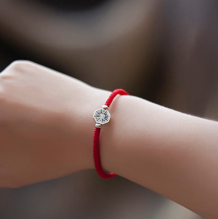 Buddha Stones925スターリングシルバー 陰陽八卦シンボル 辰砂 ストリング 集中ブレスレット - image 2