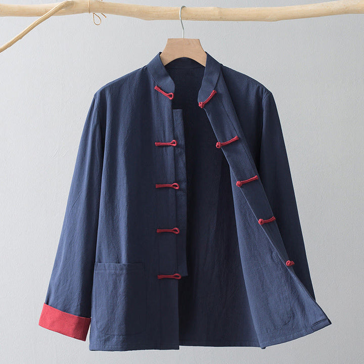 Buddha Stonesカエルボタン 中国唐装シャツ コットンリネン メンズジャケット 衣類 - image 13