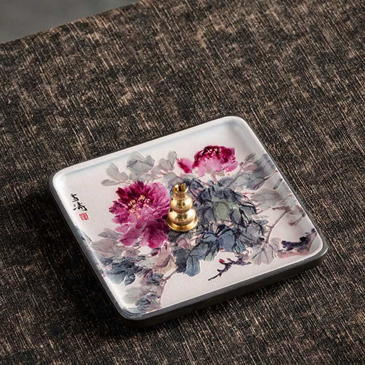 Buddha Stones山 湖 花 葉 癒し 陶器 プレート トレイ スティック 香炉 装飾