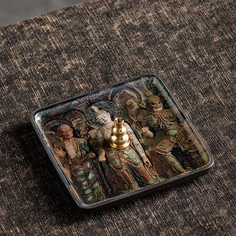 Buddha Stones山 湖 花 葉 癒し 陶器 プレート トレイ スティック 香炉 装飾