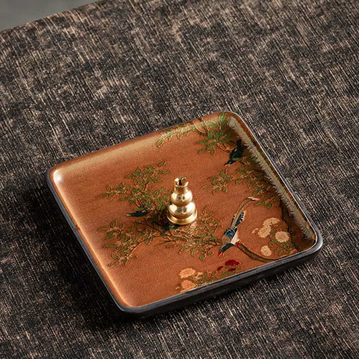 Buddha Stones山 湖 花 葉 癒し 陶器 プレート トレイ スティック 香炉 装飾