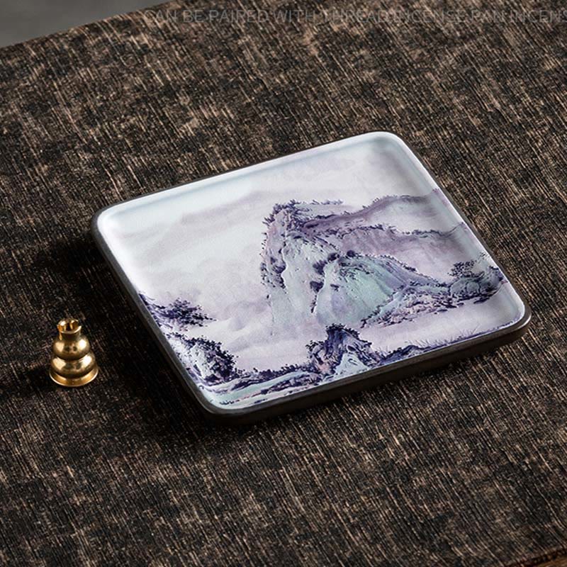 Buddha Stones山 湖 花 葉 癒し 陶器 プレート トレイ スティック 香炉 装飾