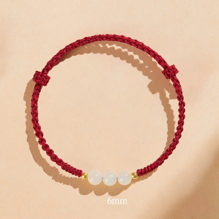 Buddha Stones手作りラウンド翡翠幸運ビーズ繁栄編みブレスレット