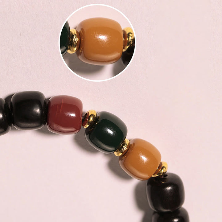 Buddha Stones黒檀 ローズウッド 平和バランスブレスレット