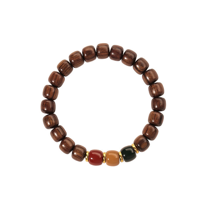 Buddha Stones黒檀 ローズウッド 平和バランスブレスレット