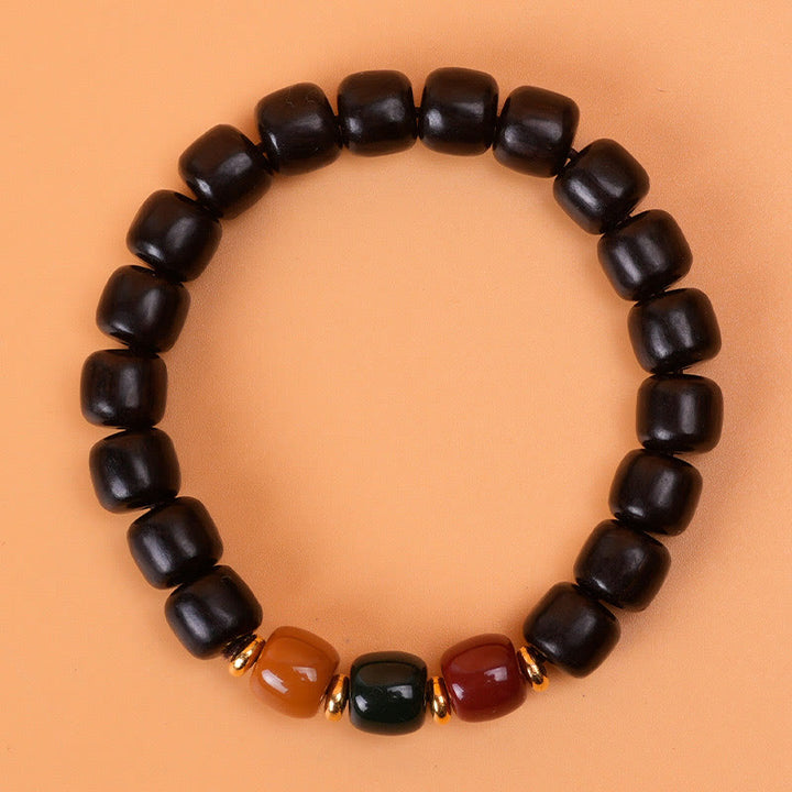 Buddha Stones黒檀 ローズウッド 平和バランスブレスレット