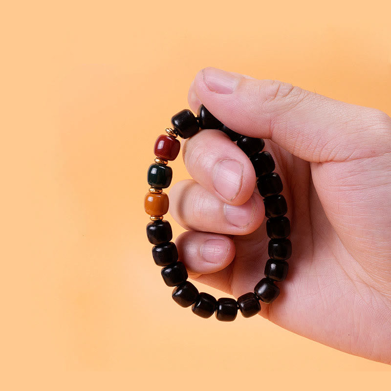 Buddha Stones黒檀 ローズウッド 平和バランスブレスレット