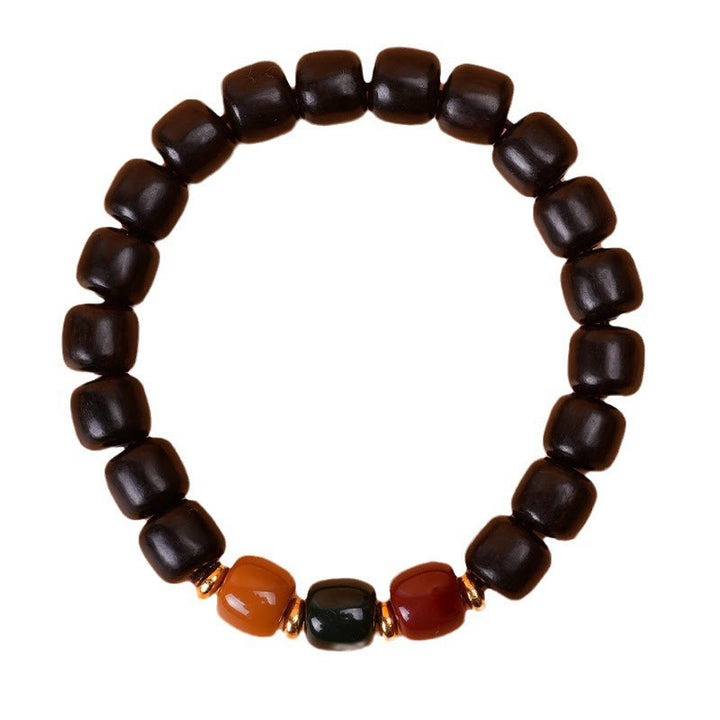 Buddha Stones黒檀 ローズウッド 平和バランスブレスレット