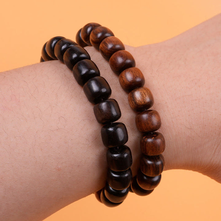 Buddha Stones黒檀 ローズウッド 平和バランスブレスレット