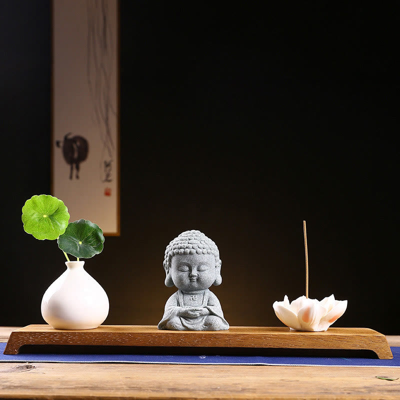 Buddha Stones瞑想 祈り 仏陀 慈悲 静寂 室内装飾 - 瞑想仏像+台座+花瓶 - image 17