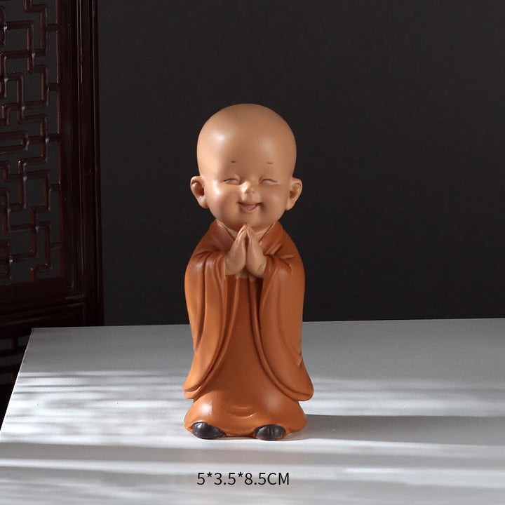 Buddha Stones小さなミニ瞑想 祈る僧侶 静寂 樹脂製 ホームデコレーション - 立っている僧侶 5.5*3.5*8.5cm - image 13