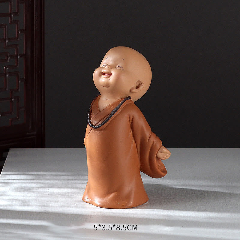Buddha Stones小さなミニ瞑想 祈る僧侶 静寂 樹脂製 ホームデコレーション - 笑う僧侶 5.5×3.5×8.5cm - image 22