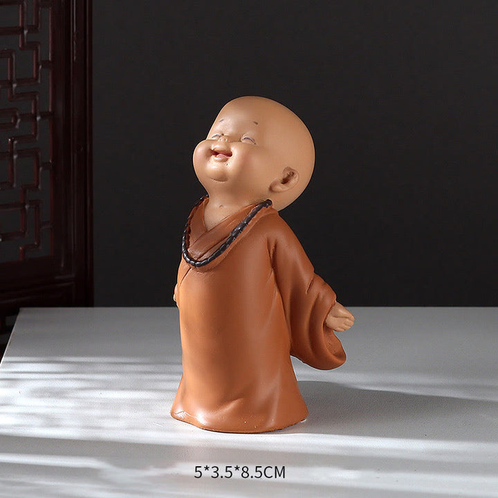 Buddha Stones小さなミニ瞑想 祈る僧侶 静寂 樹脂製 ホームデコレーション - 笑う僧侶 5.5×3.5×8.5cm - image 22