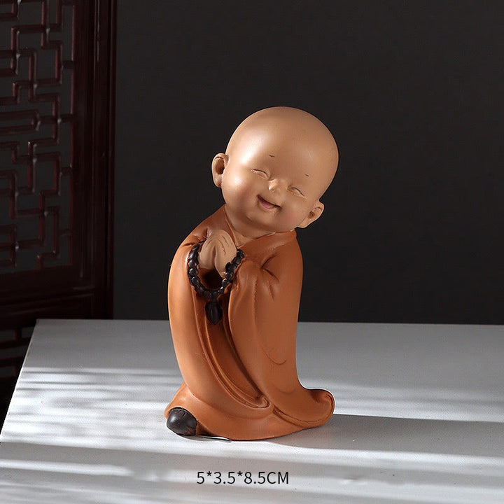 Buddha Stones小さなミニ瞑想 祈る僧侶 静寂 樹脂製 ホームデコレーション - 拍手する僧侶 5.5*3.5*8.5cm - image 21