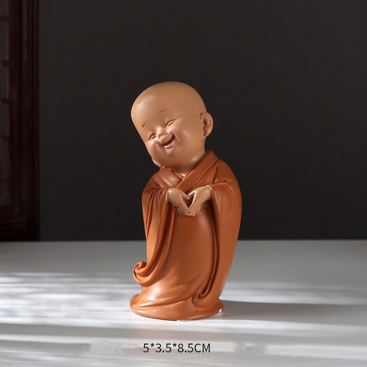 Buddha Stones小さなミニ瞑想 祈る僧侶 静寂 樹脂製 ホームデコレーション - ハートモンク作り 5.5×3.5×8.5cm - image 17