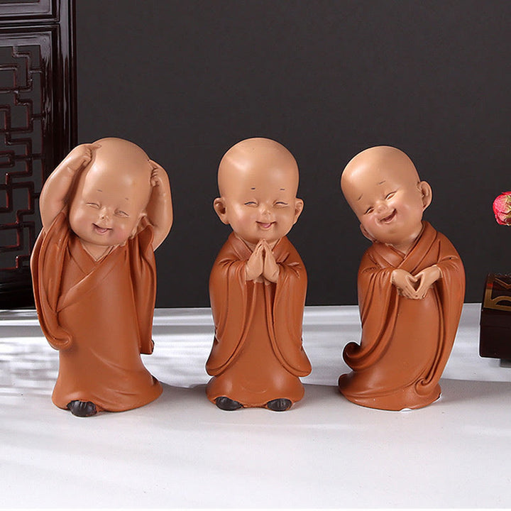 Buddha Stones小さなミニ瞑想 祈る僧侶 静寂 樹脂製 ホームデコレーション - image 15